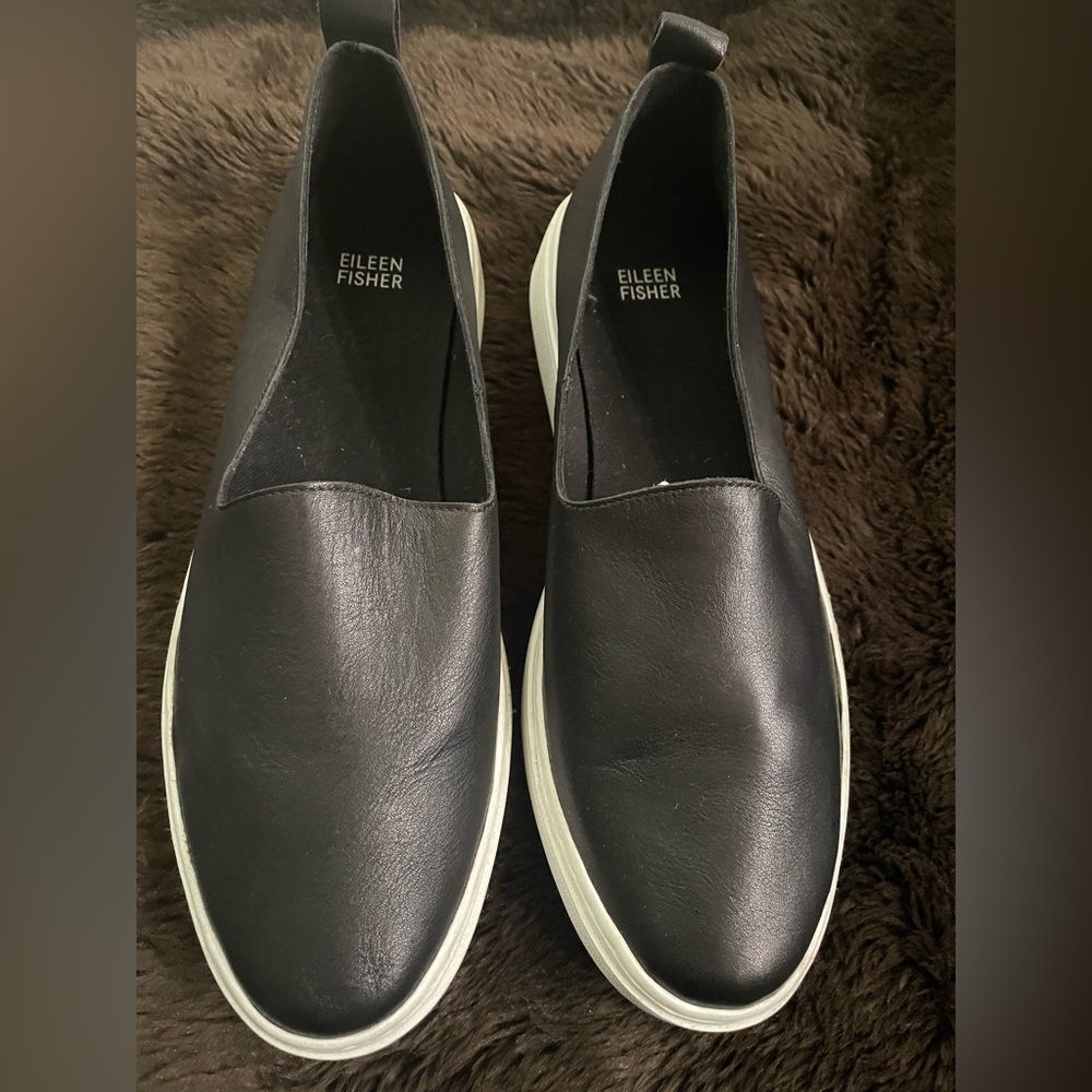 Eileen Fisher Black Slip-On Shoes